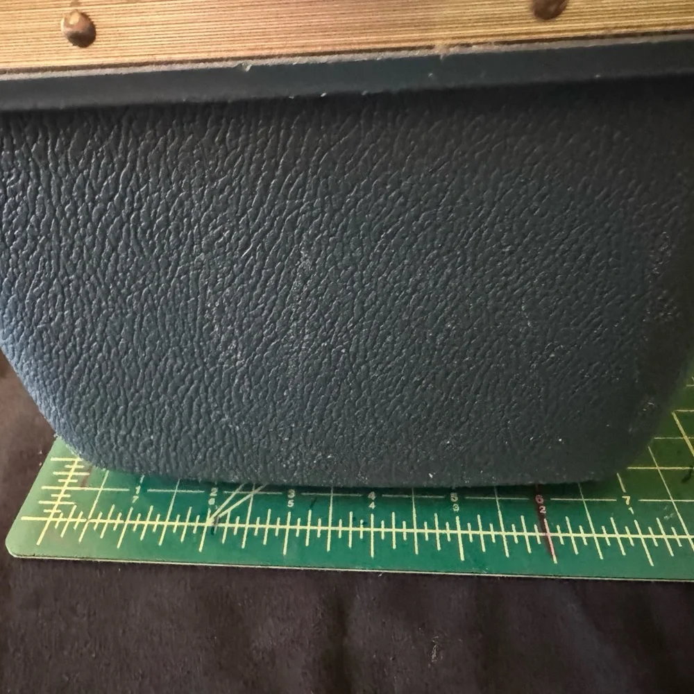 Blue vintage train case
